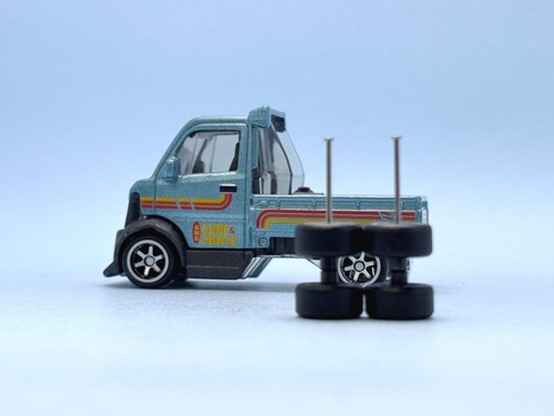R310 Custom Paint Hotwheels 1/64 Real Rider# TE37 Silver Matte 8mm Medium Rubber - Picture 6 of 7