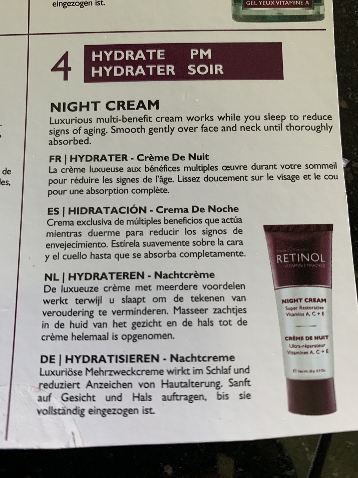Skincare LDEL Cosmetics Retinol Vitamin a Night Cream 50ml for sale