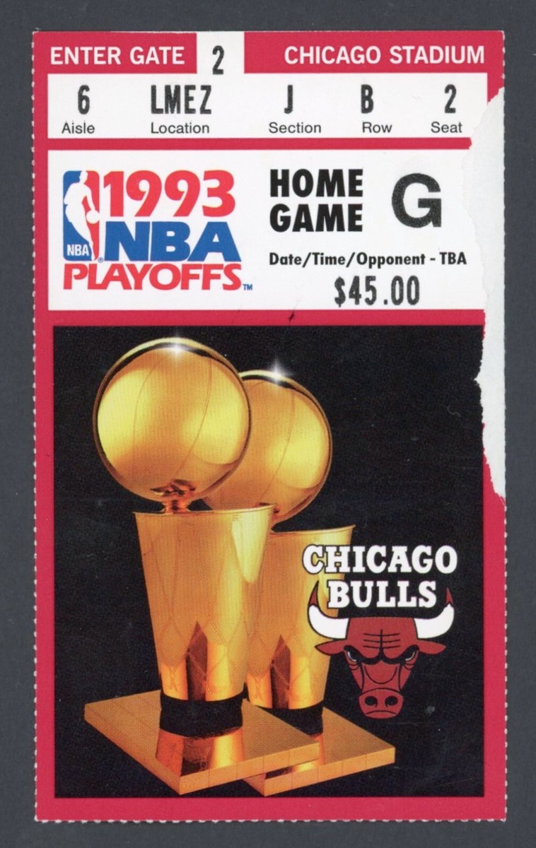 1993 NBA Conference Finals Game Ticket Stub Bulls Michael Jordan Clinch  Series