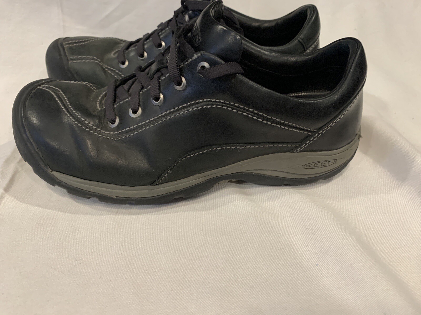 Scarpe Keen Presidio II donna 7 5 pelle nera scarpe da trekking basse stringate