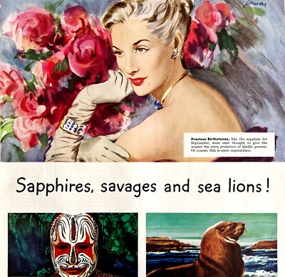 Continental Oil Company 1948 Advertisement Sapphires Savages Sea Lions DWHH5