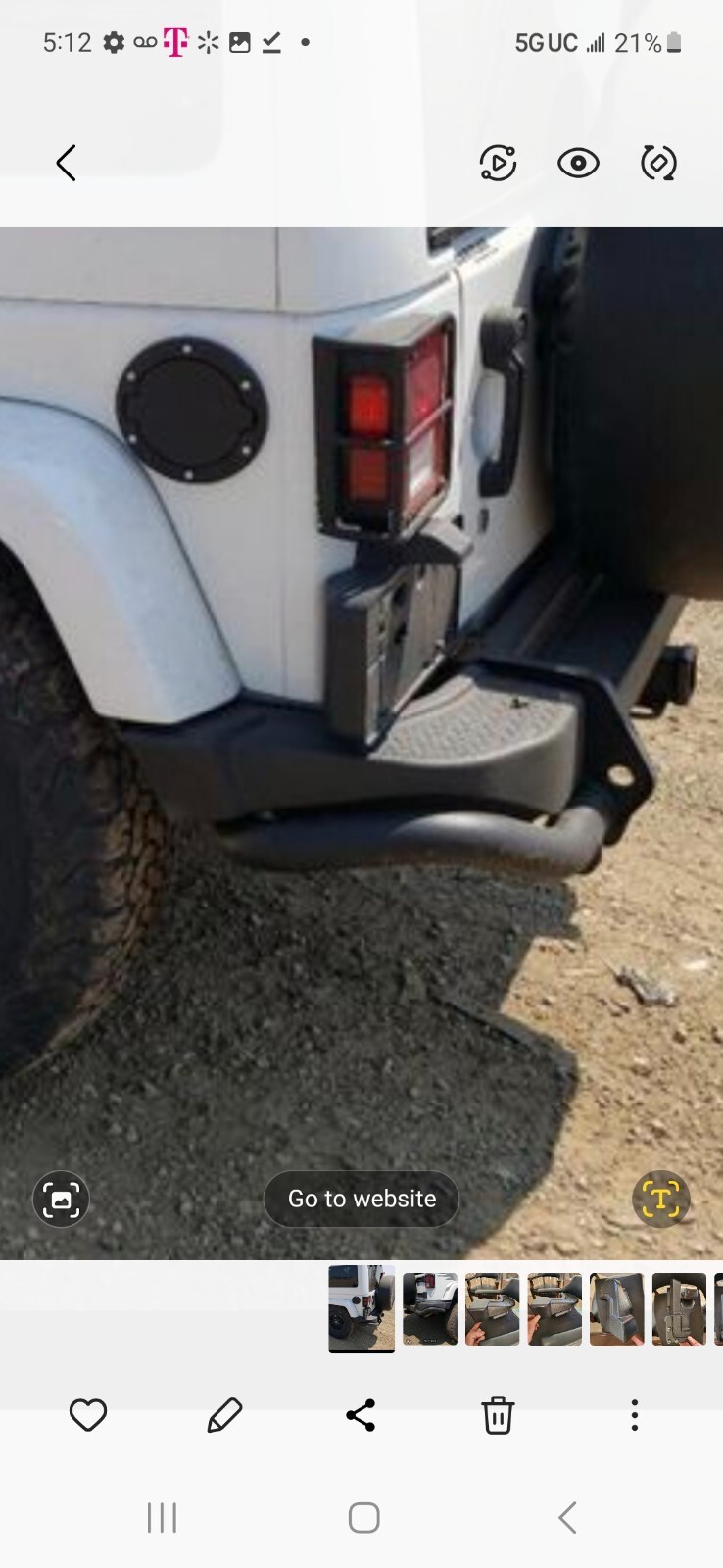 2011-2018 JEEP WRANGLER JK DRIVER REAR BUMPER END