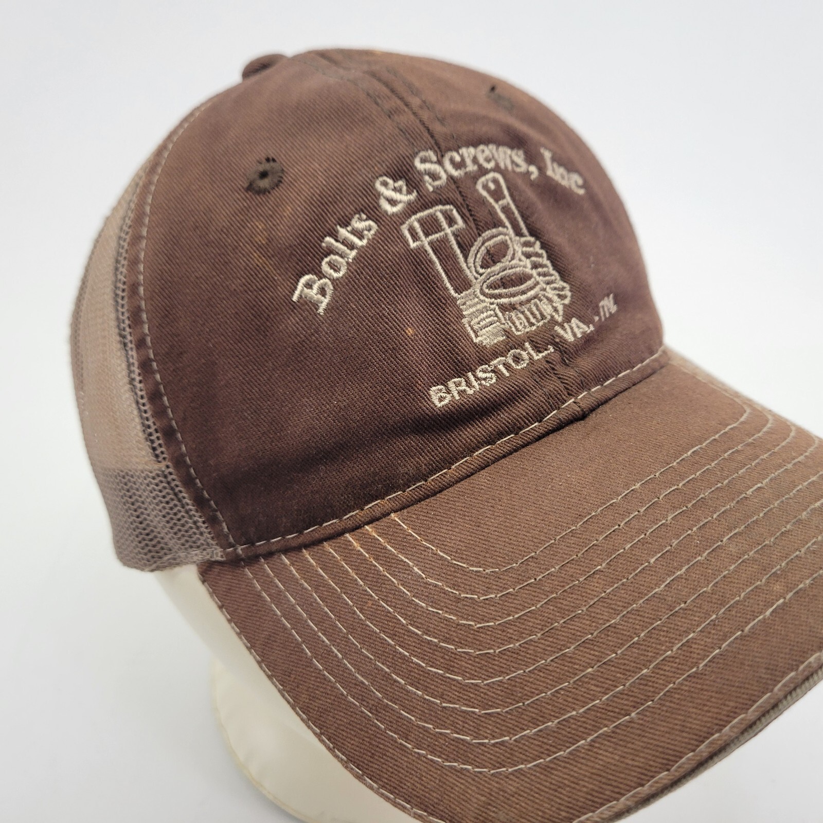 Bolts & Screws Inc Hat Cap Bristol VA TN Fasteners Mesh Trucker Snapback Brown eBay