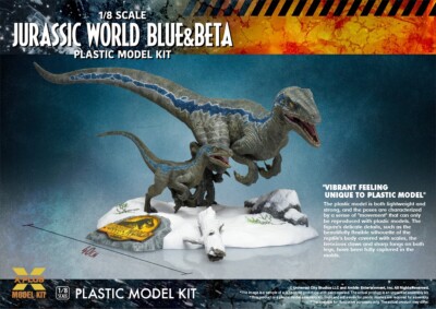 X-Plus Jurassic World Dominion Blue & Beta 1/8 Model Kit MISB RÄUMUNGSVERKAUF!