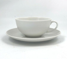 Arzberg Flat Cup Saucer Set White Form 2000 Porcelain German Dinnerware