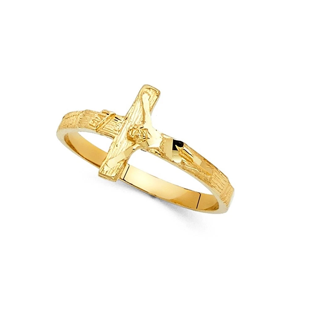 Discover 144+ gold ring with diamond cross super hot - awesomeenglish ...