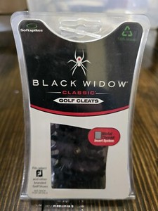 Black Widow Classic Golf Cleats Softspikes Set of 24 Metal Thread Black 
