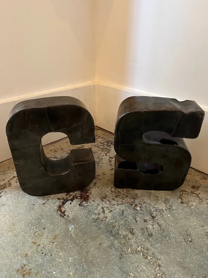Rustic LETTER S - Gunmetal Silver Metal Letter for Wall Shelf Decor  7.5 Inch - Image 4 of 4