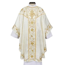 Ivory-White Chasubles, The Floreale Collection Chasuble, White Vestments