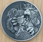 2024 Niue LION Czech Mint 30th Anniversary 5 oz Silver Antiqued Coin Mintage 200