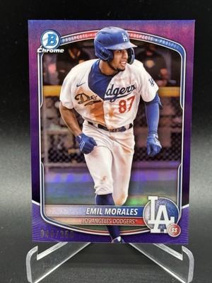 Morales M-50 レアです Emil Morales /250 PURPLE RAYWAVE 1ST CHROME 2025 Bowman #BCP-127