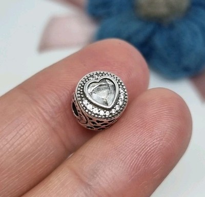 Original Pandora ESSENCE Collection Clear Heart Big Stone PASSION Charm   