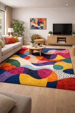 Designer Rug  Irregular Rug  Wool area Rugs  Living Room Rug  Tufted