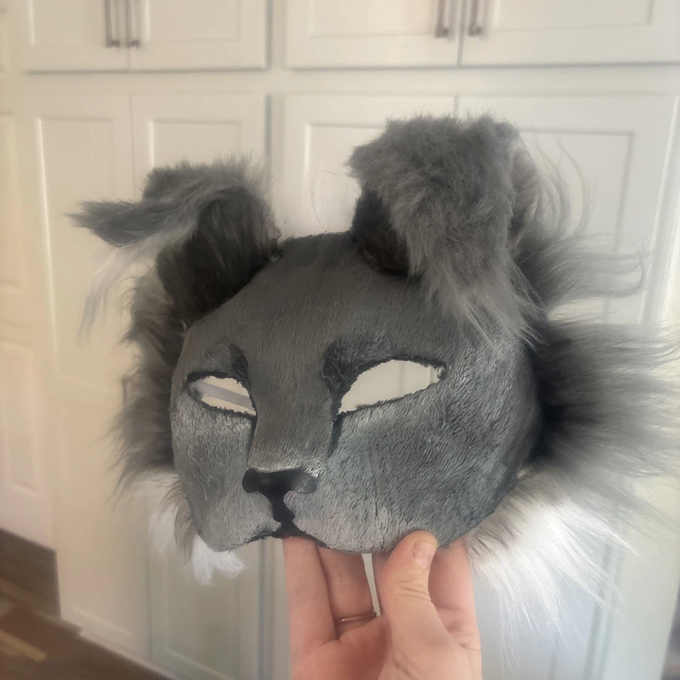 Therian Gray Cat mask, made high quality, + goodies - Image 3 of 4