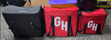 Grubhub Red/Black Water Proof Inside Delivery Bag with straps (2) 19x19 & 15x15