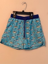 Prodoh Blue Fish Print Swim Trunks Size 7/8