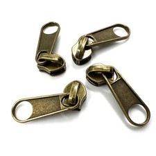 50 PCS 5 Zipper Pulls Bronze Nylon Zip Tape Slider Luggage Repair Kit DIY