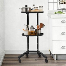 2Tier Movable Salon Trolley Hairdressing Barber Spa Rolling Trolley Storage Cart