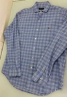 Polo Ralph Lauren Mens Shirt M Medium Flesh Pony Blue Plaid Long Sleeve Preppy