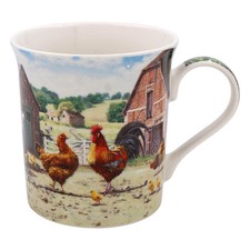 Mug Ceramic Cup Coffee Fine China Cockerel & Hen Kitchen Tableware Farm Design
