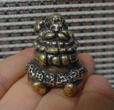 Creative Style Solid Brass Santa Claus Old Man Figurine Seated Statue Sculpture