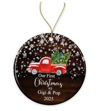 Our First Christmas As Gigi  Pop 2025 Ornament New Grandpa Grandma Both Sides