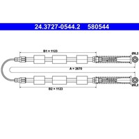 Seilzug Feststellbremse ATE 24.3727-0544.2 FüR Fiat Cinquecento Seicento 600