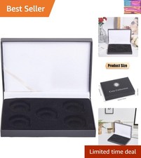 Coin Display Case PU Black Velvet Display Coin Box 45mm Challenge Coin Storag...