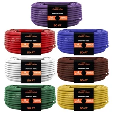 BEST CONNECTIONS 14 Gauge Automotive Primary Wire (50ft Each – 7 Color Bundle...