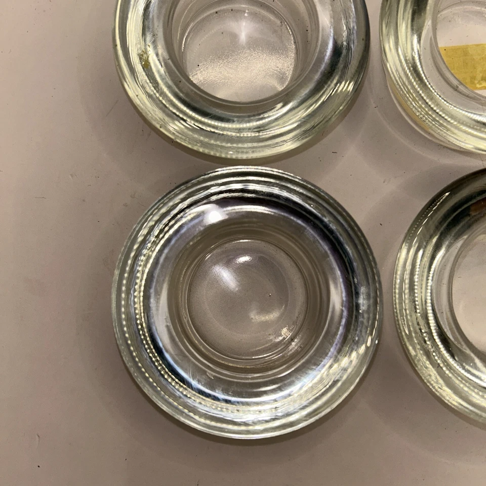 (4) IKEA Heavy Clear Glass Tea Light Votive Candle Holders 3” Across  - Image 2 of 4