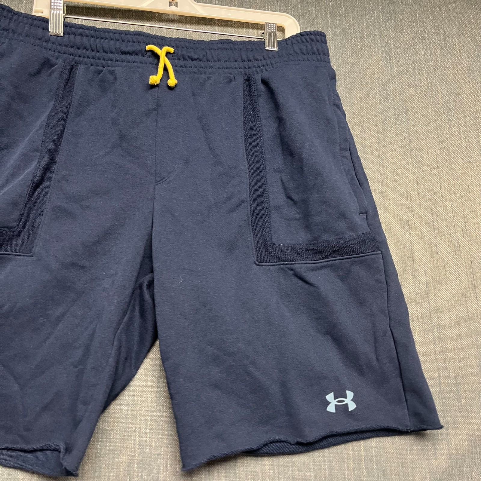 Under Armour Project Rock Men's Shorts Size XL Blue Terry Brahma Bull Athletic thumbnail 3