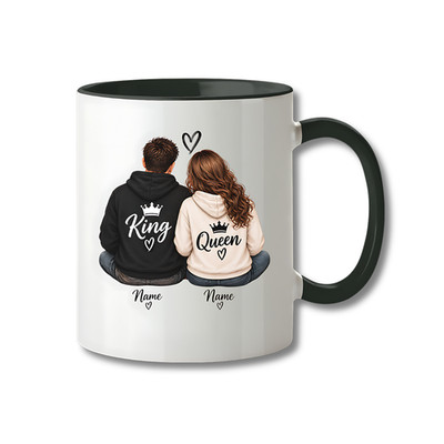 Tasse personalisiert King Queen Paar Partner Namen Liebe Valentinstag Geschenk