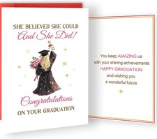 Congratulations Card for Her, Unique Graduation Card for Daughter Granddaughter