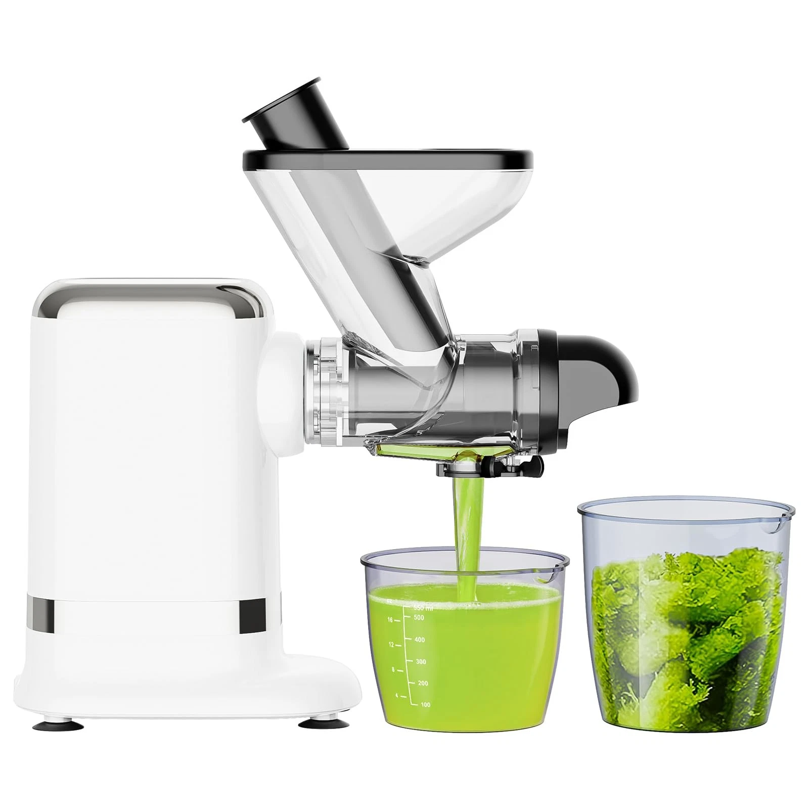 GVODE Cold Press Juicer, Powerful Masticating Juicer with Dual Feed Chute,