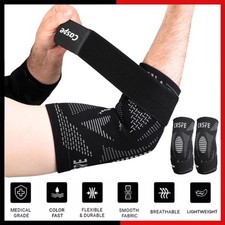 Caspe 2-Pack Elbow Sleeve Brace Wrap Adjustable Support Arm Arthritis Tendonitis