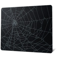 XVX Glass Mouse Pad for Gaming, Black Spider Webs Hard Gaming Mousepad, Profe...