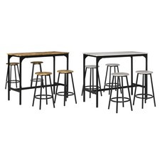 HOMCOM 5-Piece Bar Table and Chairs Set with Metal Frame for Dining Room