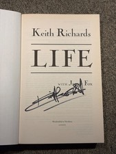 Keith Richards Hand Signed Music Book LIFE Rolling Stones & PSA QO Card + COA