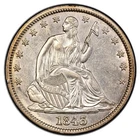 1843 50C Liberty Seated Half Dollar PCGS AU58