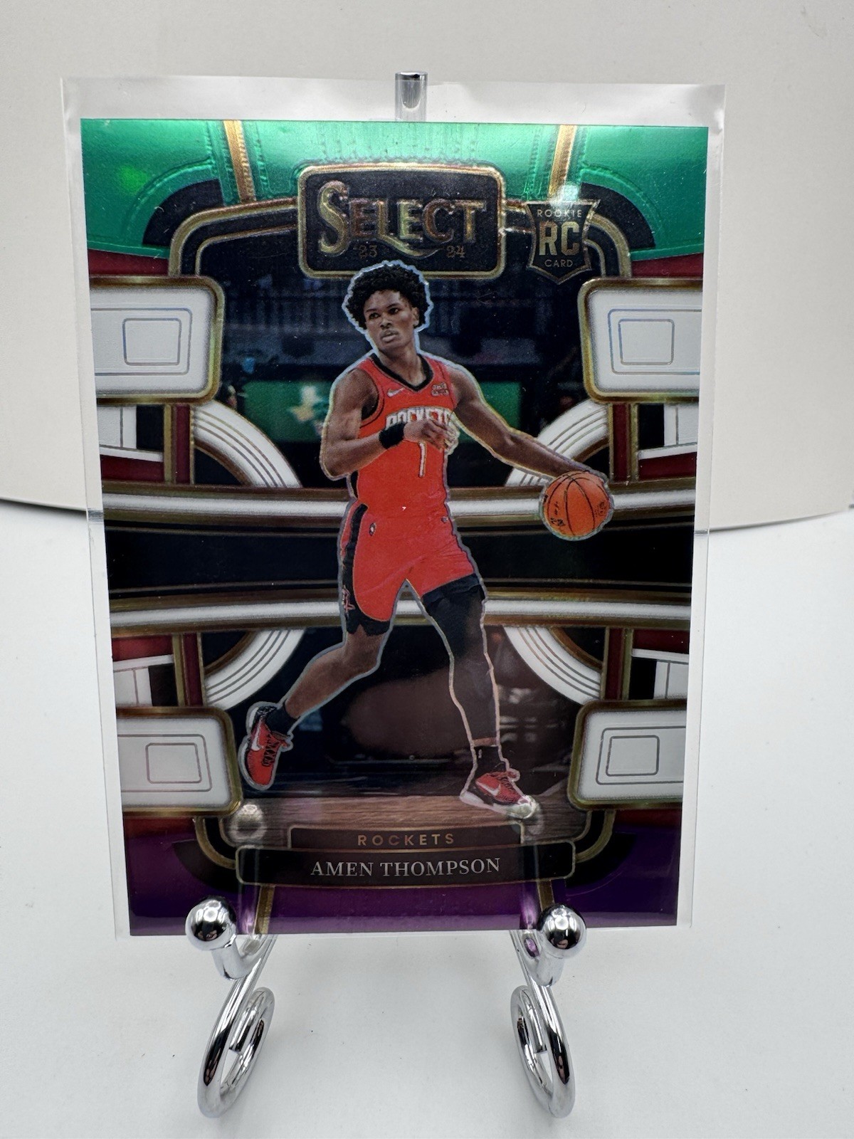 2023-24 Panini Select - Concourse Amen Thompson #96 Green White Purple Prizm...