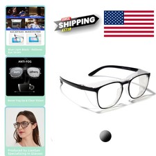 Anti Fog Safety Glasses for Adults Lightweight Square UV Protection Clear Lens