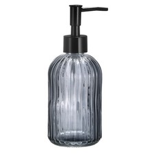 13.5Oz Glass Dish Hand Soap Dispensers with Pump for Kitchen Bathroom, Gray