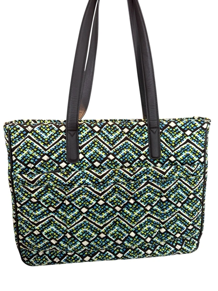 Vera Bradley Iconic Commuter Tote Padded Laptop Sleeve in Rainforest Pattern EUC - Image 2 of 4