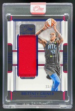 2025 Panini One and One WNBA Memorabilia Blue #28 Brittney Griner /49