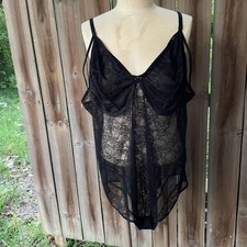 TORRID CURVE BODYSUIT Black Lace Mesh Strappy 5 5X 28