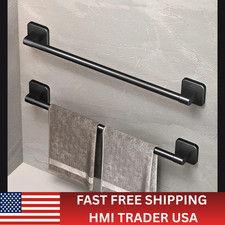 1pc Self-Adhesive Bathroom Towel Rack No-Drill Aluminum Alloy Towel Holder - NEW