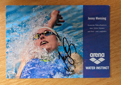 Jenny Mensing Germany Swimming Arena Hand Signed Autograph Card Theme 2