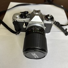 PENTAX ME Super 35mm FILM CAMERA 75mm Macro Lens Bag Filters