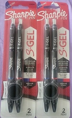 Sharpie Pen S- Gel 2pk Blue And Red Ink Colors Medium .7mm Comfory Grip (S1)