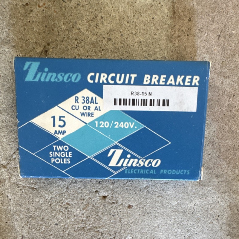 Zinsco R38AL Circuit Breaker 15A 120/240V 2 Poles Blue AC R38-15N